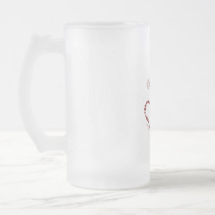 Love Amor Heart Valentine Frosted Glass Beer Mug