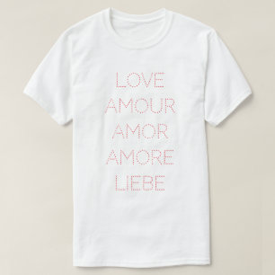 Love Amour Amor Amore Liebe, Red, Personalised T-Shirt