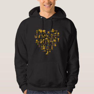 Love Ancient Egypt Heart Egyptian Hieroglyphs Hoodie