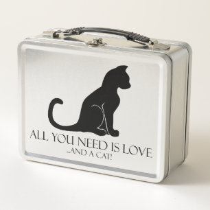 Love and A Cat Metal Lunch Box