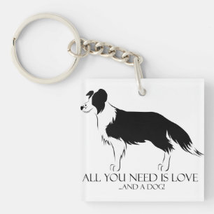 Love and a Dog Key Ring