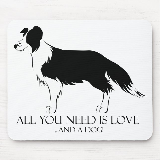 Love And A Dog Mouse Mat (Front)