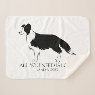 Love And A Dog Sherpa Blanket