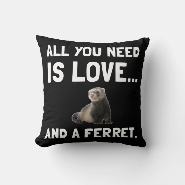 Love And A Ferret Cushion (Front)