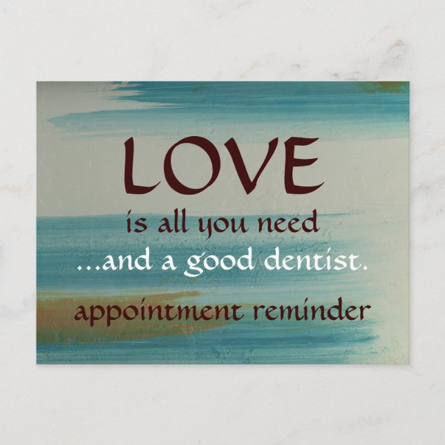 Love And A Good Dentist Postcard (Front)