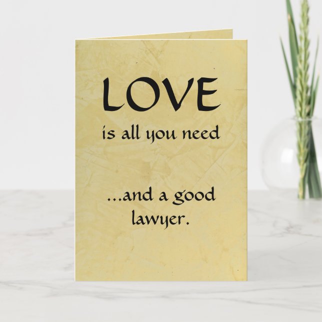Love And A Good Lawyer Thank You Card (Front)