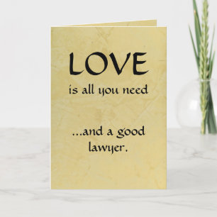 Love And A Good Lawyer Thank You Card