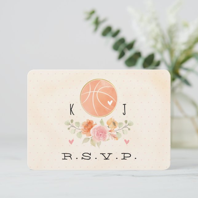 Love and Basketball Wedding RSVP Card (Standing Front)