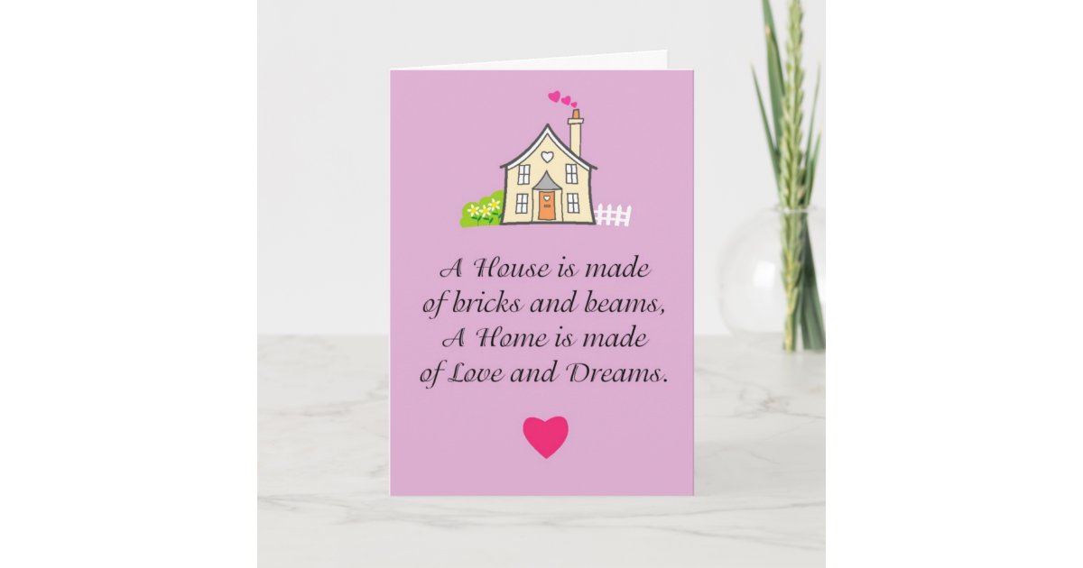 Love and best wishes in your new home card | Zazzle.co.uk