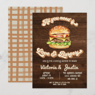 Love and Burgers couples wedding shower Invitation