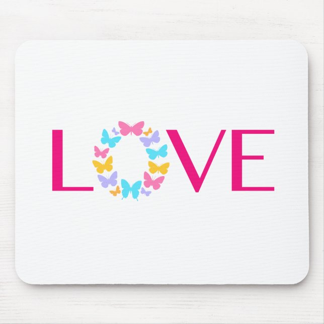  Love and Butterflies Mouse Pad (Front)