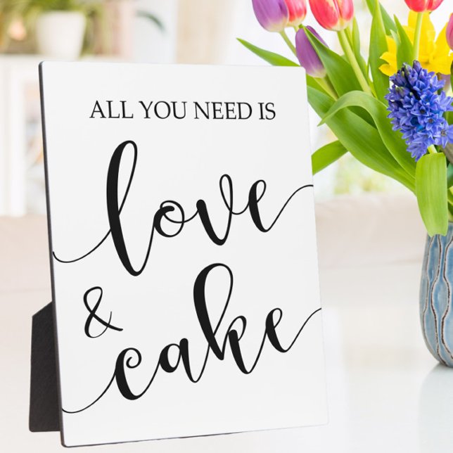 Love and Cake Wedding Sign Tabletop Plaque (Creator Uploaded)