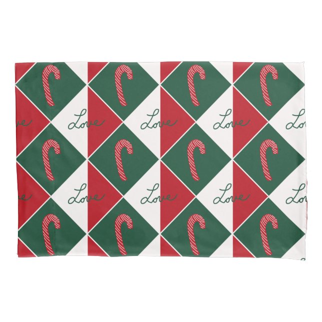 Love and Candy Canes Pillowcase (Front)
