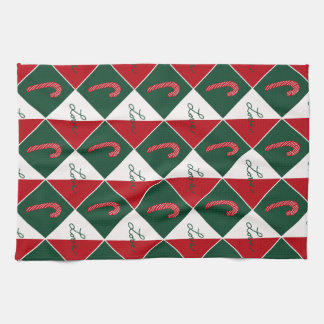 Love and Candy Canes Tea Towel
