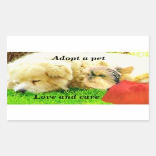 Love and Care,Dogs_ Rectangular Sticker