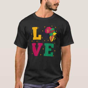 Love and celebrate Black History Month africa map  T-Shirt