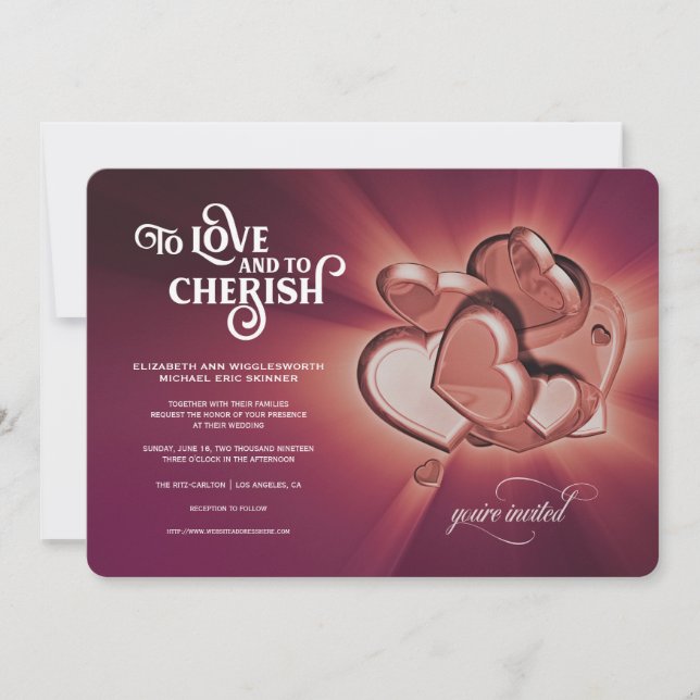 Love and Cherish Wedding Invitation (Front)
