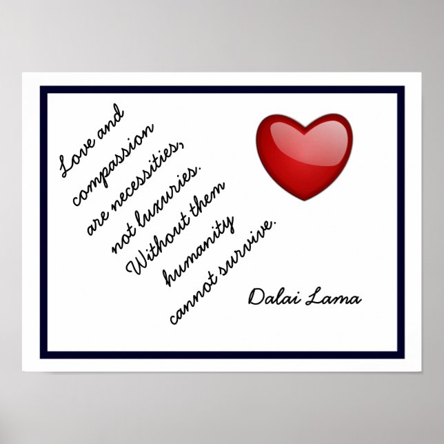 Love and Compassion - Dalai Lama quote -art print (Front)