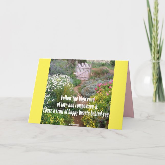 Love and Compassion Quote Flower Garden Card (Front)
