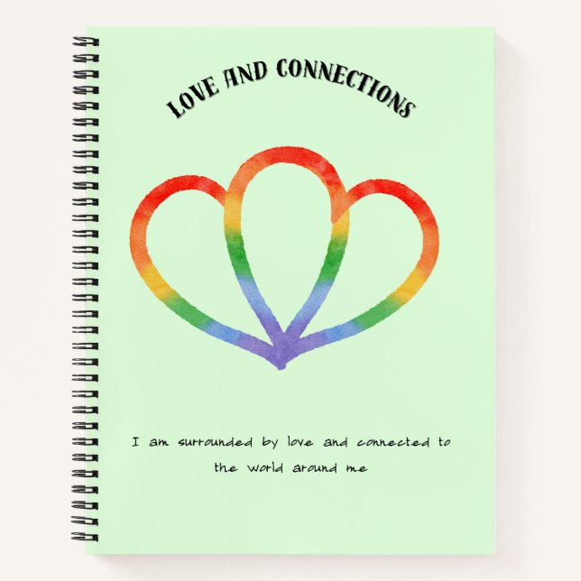 Love and Connection Positive Affirmation  Notebook (Front)