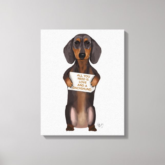 Love and Dachshund Canvas Print (Front)