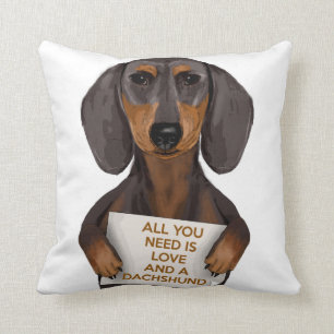 Love and Dachshund Cushion