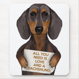 Love and Dachshund Mouse Mat