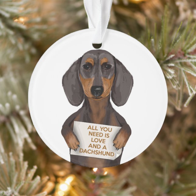 Love and Dachshund Ornament (Tree)