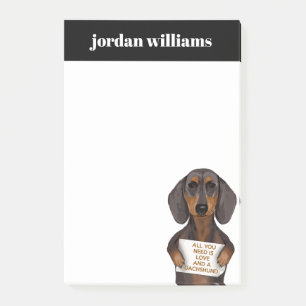 Love and Dachshund Post-it Notes