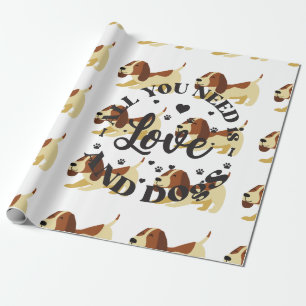  “Love and Dogs” Themed Wrapping Paper