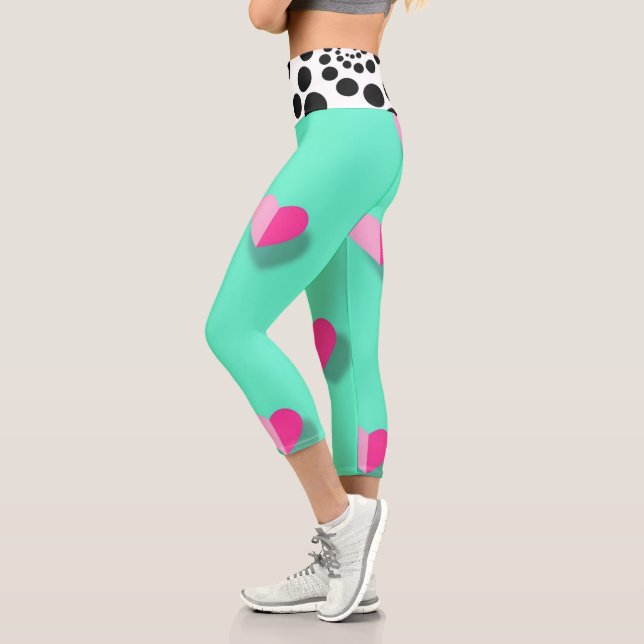 Love And Dots  Capri Leggings (Left)