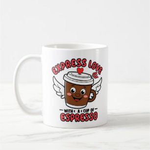 Love and espresso coffee mug