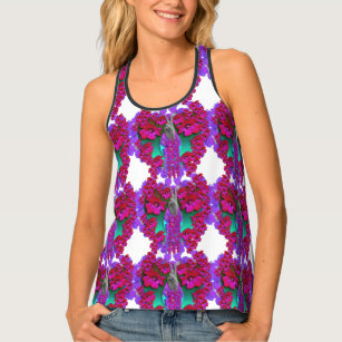 love and floral peace sign tank top