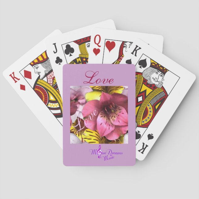 Love and Flowers Bicycle Poker Playing Cards (Back)