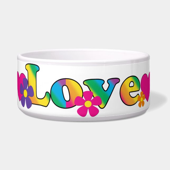 Love and Flowers Bright Colours 60s Hippie Design (Front)