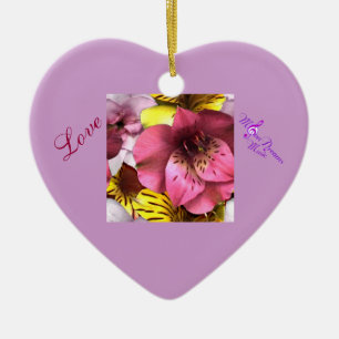 Love and Flowers Heart Valentines Day Ornament