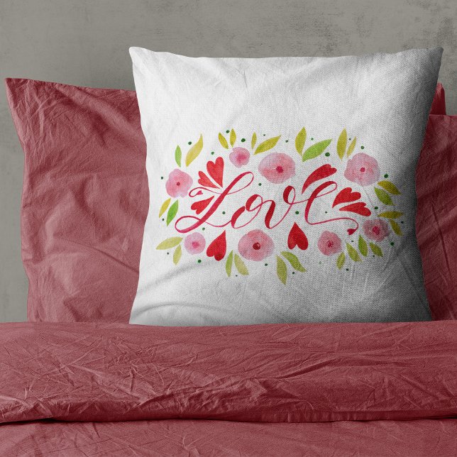 Love and flowers - pink and red cushion (Creator Uploaded)