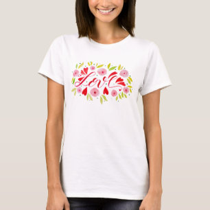 Love and flowers - pink and red T-Shirt