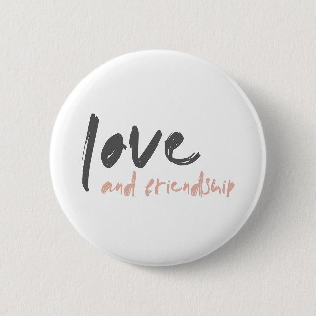 Love and Friendship | Modern Forever Friend Bestie 6 Cm Round Badge (Front)