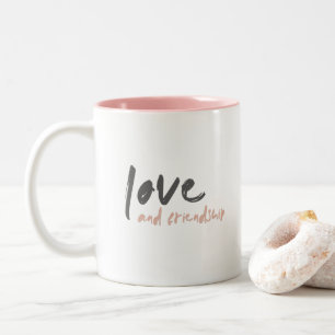 Love and Friendship   Modern Forever Friend Bestie Two-Tone Coffee Mug