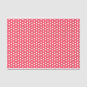 Love and Friendship White Hearts on Red Tissue Paper