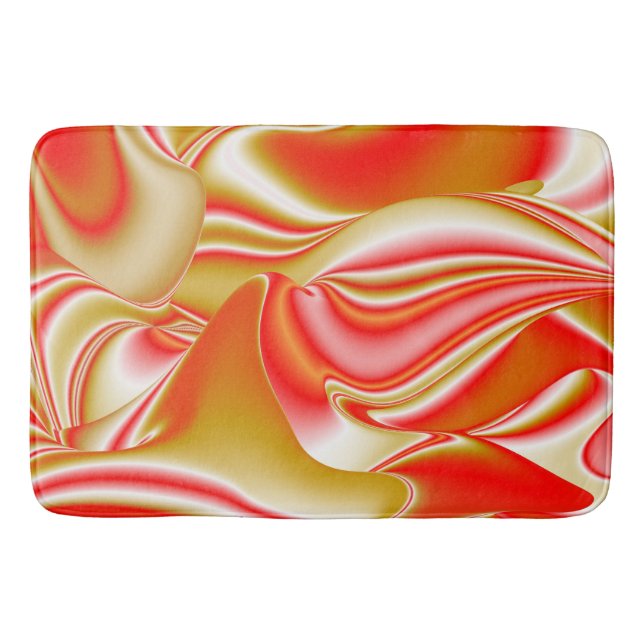 Love and Gold Abstract 3D Rainbowart Bath Mat (Front)