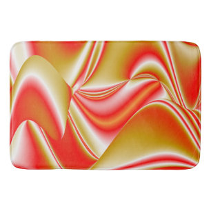 Love and Gold Abstract 3D Rainbowart Bath Mat