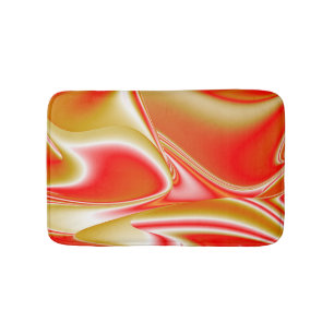 Love and Gold Abstract 3D Rainbowart Bath Mat