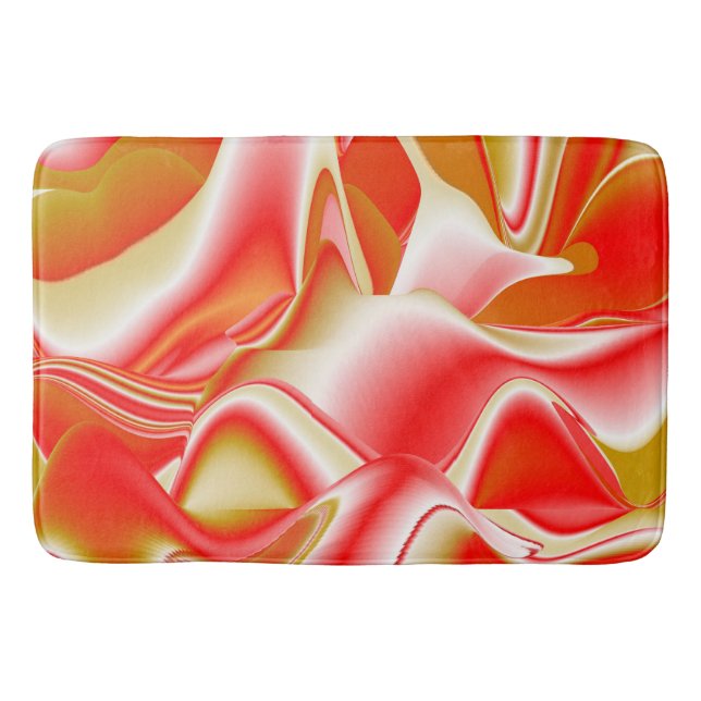 Love and Gold Abstract 3D Rainbowart Bath Mat (Front)