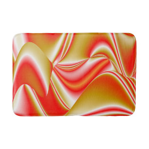 Love and Gold Abstract 3D Rainbowart Bath Mat