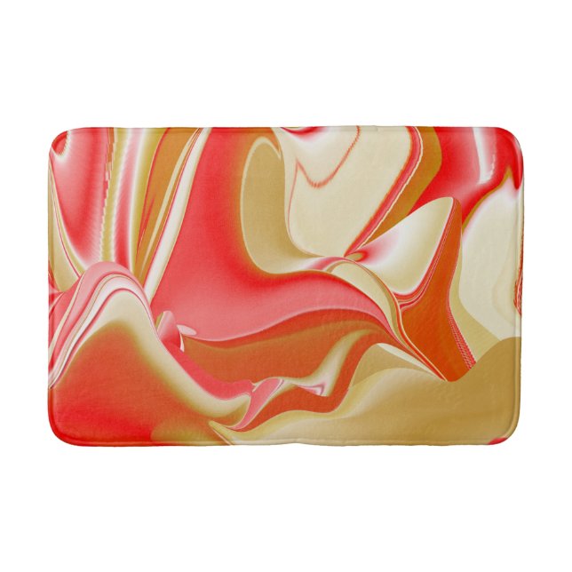 Love and Gold Abstract 3D Rainbowart Bath Mat (Front)