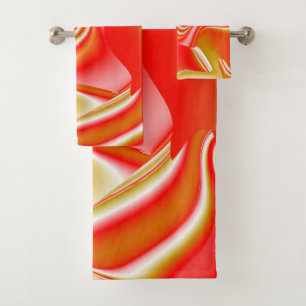 Love and Gold Abstract 3D Rainbowart Bath Towel Set