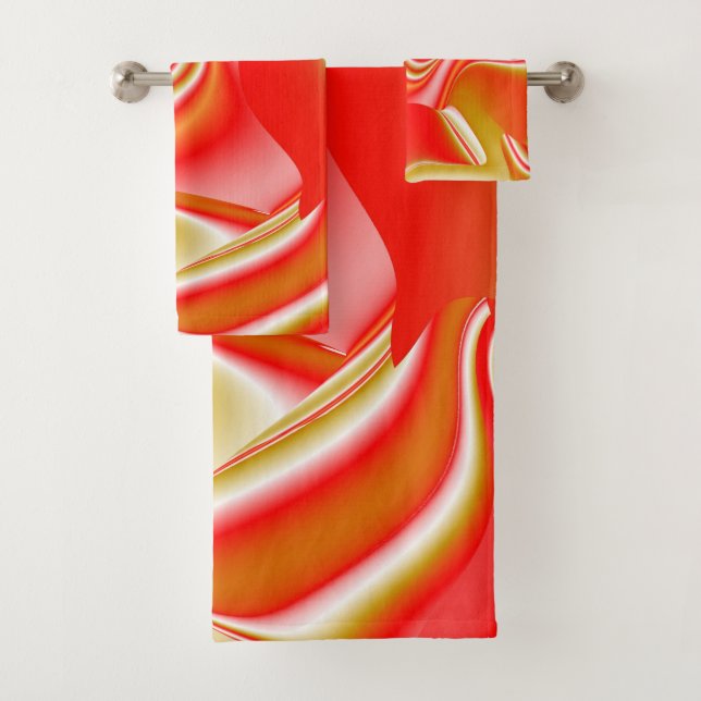 Love and Gold Abstract 3D Rainbowart Bath Towel Set (Insitu)