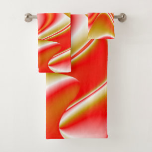 Love and Gold Abstract 3D Rainbowart Bath Towel Set